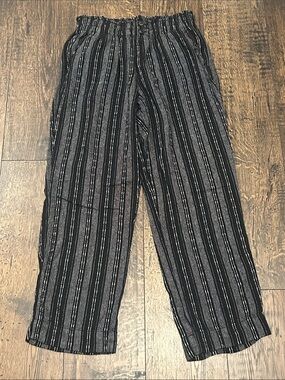 Briggs Black and White Striped Linen Pants